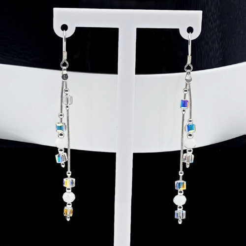 Srebrny komplet 925 Ślub kryształki, białe kulki, snake żmijka APHORA