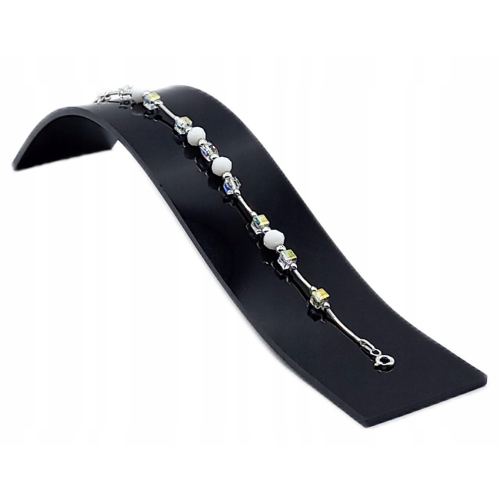 Srebrna bransoletka 925 multi kryształki białe kulki snake żmijka APHORA