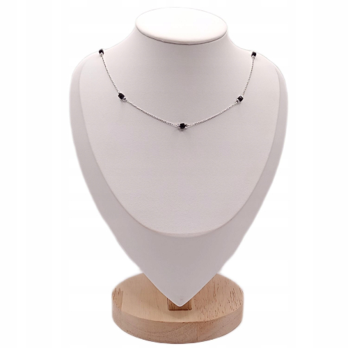 Srebrny komplet 925, 2w1, czarne kostki, splot kuleczki, APHORA