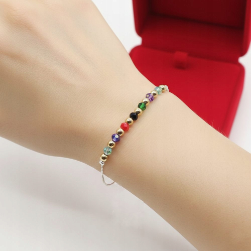 Srebrna bransoletka 925, 17+3 cm splot kulkowy damska, APHORA