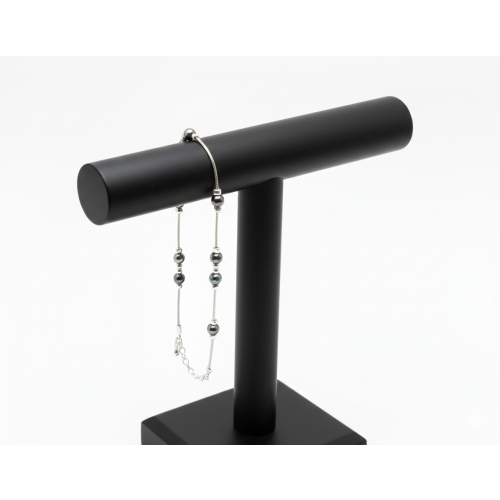 Srebrna bransoletka 925 NA RĘKĘ 17+3 cm kulki hematyt, żmijka, APHORA