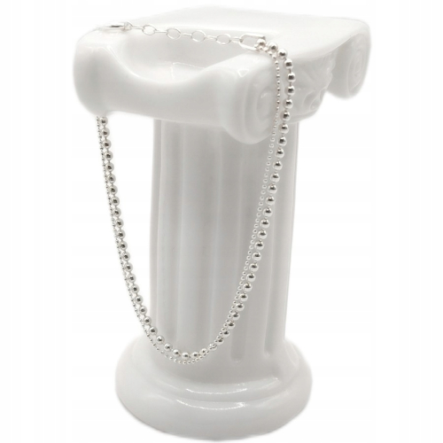 Srebrna PODWÓJNA bransoletka na rękę 925 18+3cm splot kulkowy APHORA