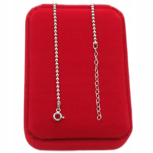 Srebrna bransoletka na nogę 23 +5cm splot kulki 2,2 mm APHORA