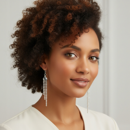 Srebrne kolczyki POTRÓJNE wiszące splot kuleczki APHORA