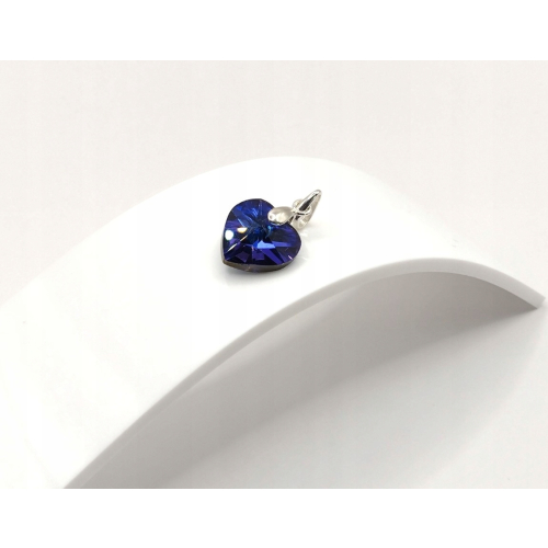 Srebrna zawieszka 925 serce niebieski/granat APHORA