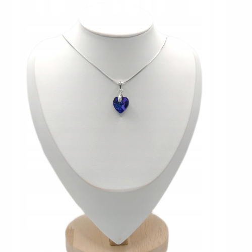 Srebrna zawieszka 925 serce niebieski/granat APHORA