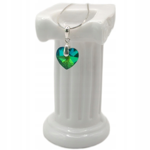 Srebrna zawieszka 925 serce zielone APHORA