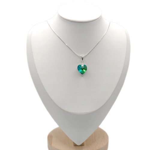 Srebrna zawieszka 925 serce zielone APHORA