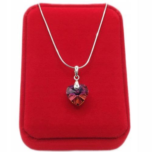 Srebrna zawieszka 925 serce fuksja/róż APHORA