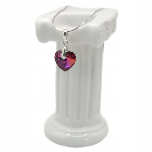 Srebrna zawieszka 925 serce fuksja/róż APHORA