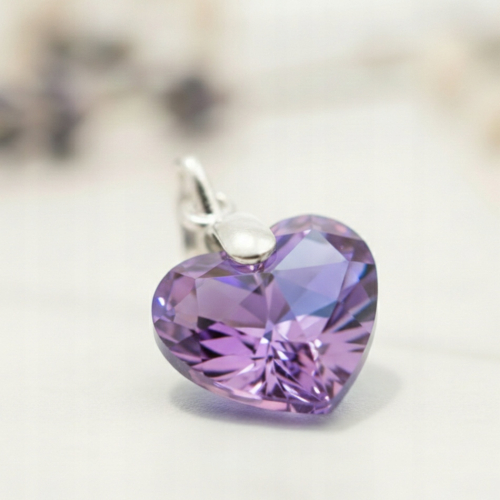 Srebrna zawieszka 925 serce fiolet/ błękit APHORA