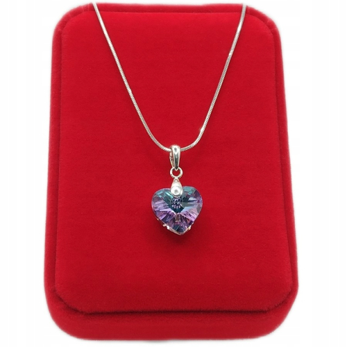 Srebrna zawieszka 925 serce fiolet/ błękit APHORA