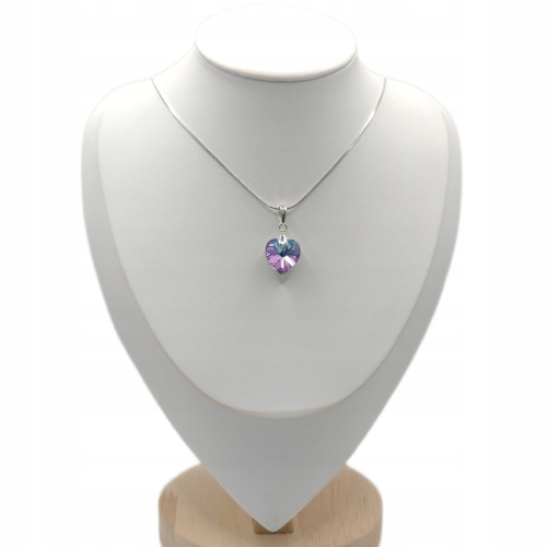 Srebrna zawieszka 925 serce fiolet/ błękit APHORA