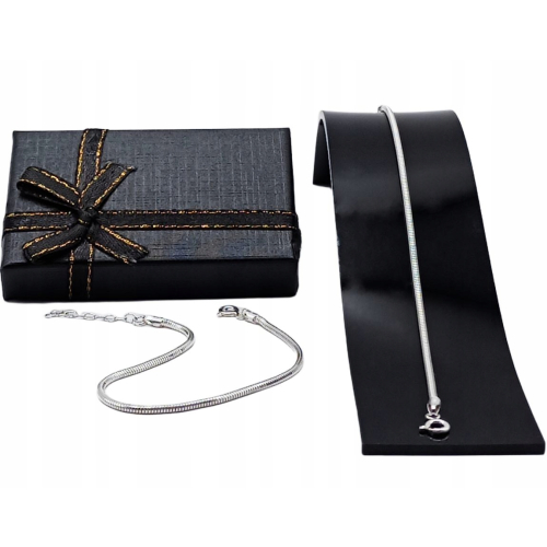 Srebrna Bransoletka 925 na rękę żmijka diamentowana 17+3cm APHORA