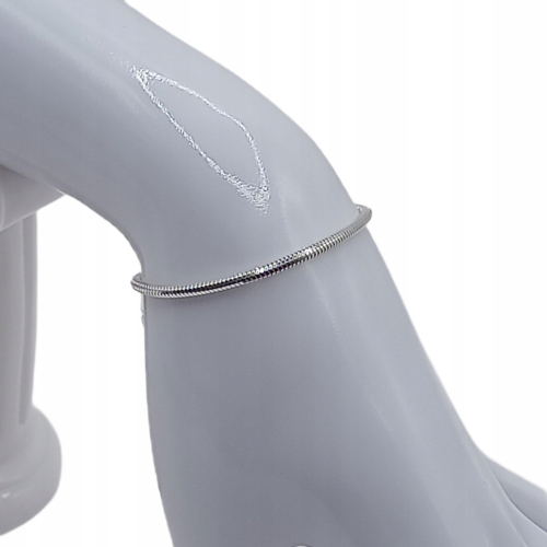 Srebrna Bransoletka 925 na rękę żmijka diamentowana 17+3cm APHORA