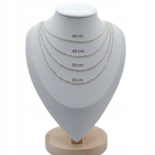 Srebrny Łańcuszek 925 SINGAPUR 50cm damski szer. 2,2 mm APHORA