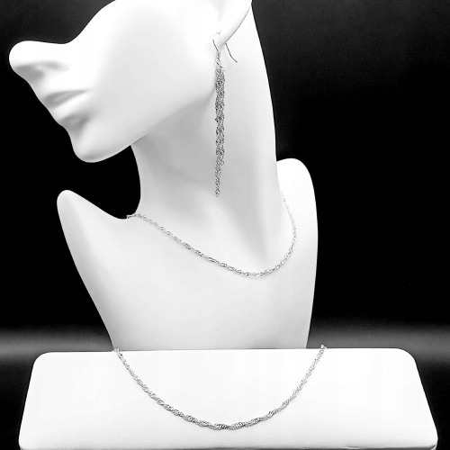 Srebrny Łańcuszek 925 SINGAPUR 50cm damski szer. 2,2 mm APHORA