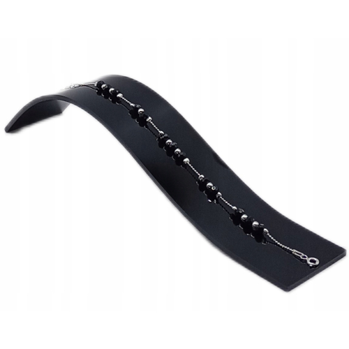 Srebrny komplet 925 łańcuszek bransoletka czarne dodatki APHORA