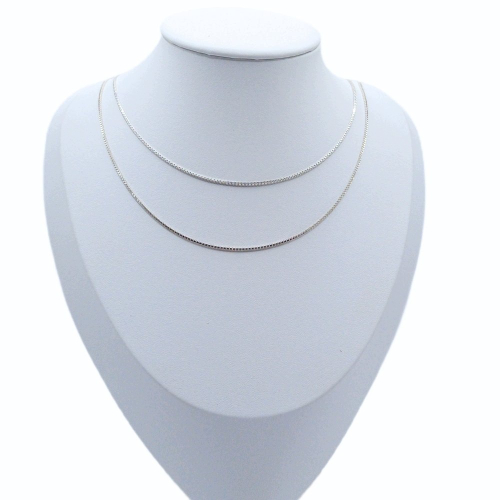 Srebrny Łańcuszek 925 splot Kostka Diamentowana 40cm regulacja APHORA