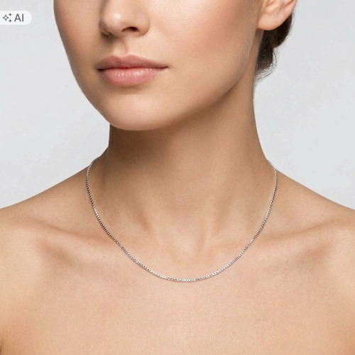 Srebrny Łańcuszek 925 splot Kostka Diamentowana 45cm regulacja APHORA